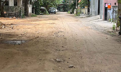 Dug up roads in Raju Nagar 5th street being a threat to motorists 