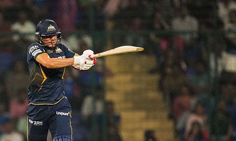 Shubman Gill plays a shot during the match between Delhi Capitals and Gujarat Titans (PTI)