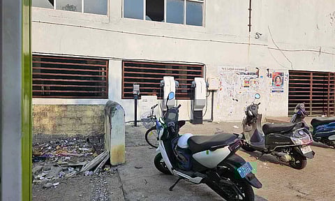 Non-functional Ev charging points at Kotturpuram railway station 