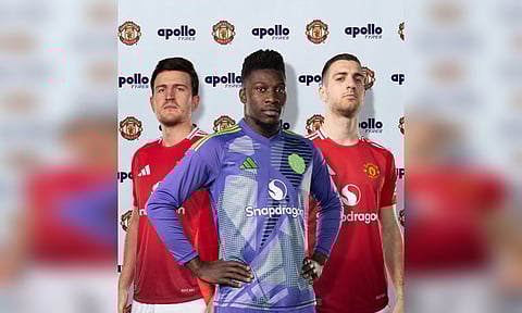 André Onana, Diogo Dalot and Harry Maguire for Manchester United X Apollo Tyres