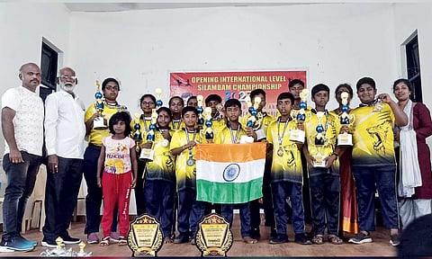 Silambam students in RA Puram win medals at international tournament