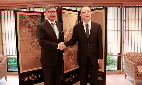  Foreign Secretary Vikram Misri with Japan's Vice Minister for Foreign Affairs Takehiro Funakoshi (PTI)