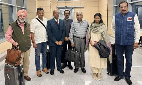All-party delegation led by DMK MP Kanimozhi arrived in Moscow (ANI)