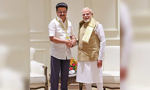  Chief Minister MK Stalin and Prime Minister Narendra Modi (PTI)