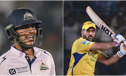 Shubman Gill and M S Dhoni (PTI)