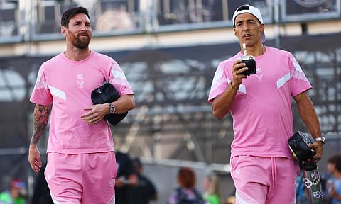  Lionel Messi and Luis Suarez arrive for Inter Miami matchday 