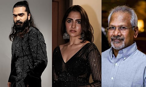 L to R: Silambarasan TR, Rukmini Vasanth, Mani Ratnam 
