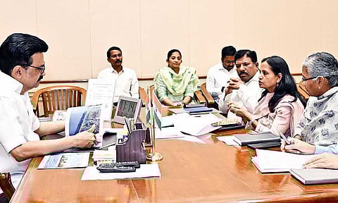 Chief Minister Stalin chairing a meeting to review safety measures taken in coastal districts