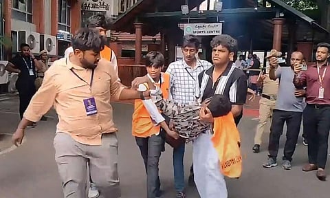 stampede after unexpected crowd gathered for the felicitation of IPL 2025 winning Royal Challengers Bengaluru team, in Bengaluru, Karnataka, Wednesday, June 4, 2025 (PTI) 