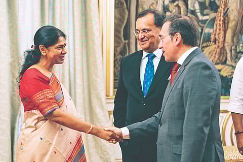 Kanimozhi, who led the all-party parliamentary delegation to Spain