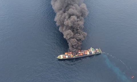Singapore cargo ship catches fire off Kerala, Kochi and Kozhikode hospitals on alert 