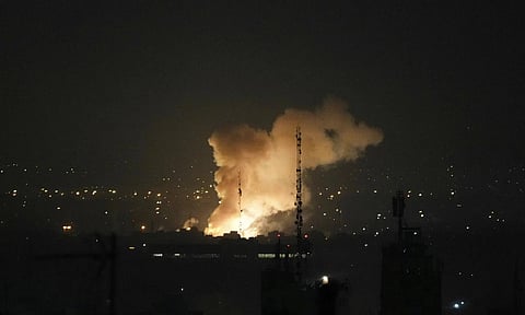 Smoke rises up after an explosion in Tehran, Iran (AP)