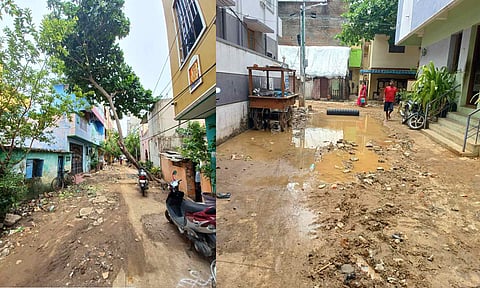 Damaged roads in Ward 74