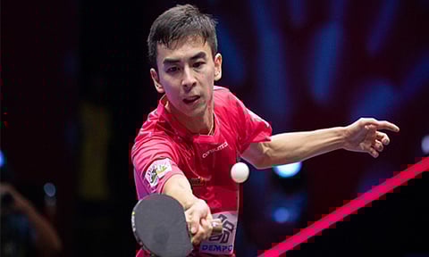 Dempo Goa Challengers' Vitor Ishiy in action during Ultimate Table Tennis season 6 (Image: UTT)