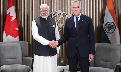 Prime Minister Narendra Modi meets Prime Minister of Canada Mark Carney, (PTI)