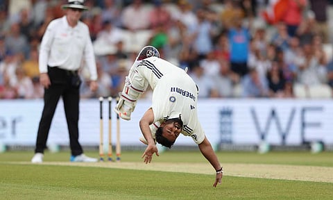 Rishabh Pant does a somersault after reaching his ton