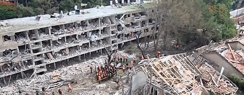 Tel Aviv hit as Iranian missiles strike areas in northern and central Israel, on June 22, 2025. (AP Video screengrab)