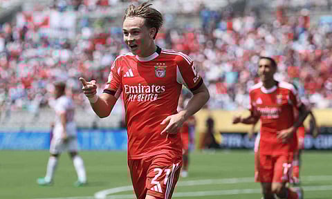  Andreas Schjelderup celebrates after scoring
