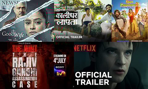 The Good Wife, Kaalidhar Laapata, The Sandman Season 2, The Hunt: The Rajiv Gandhi Assassination Case (YouTube) & Uppu Kappurambu (@keerthysureshofficial, Instagram)