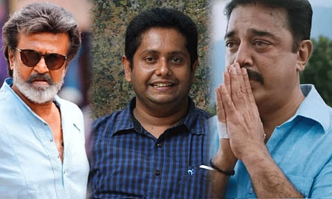 L to R: Rajinikanth, Jeethu Joseph, Kamal Haasan