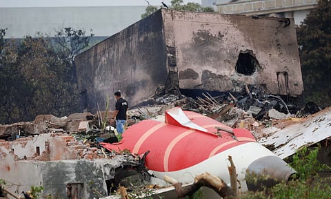 Visual from the site of plane crash in Ahmedabad (Photo: Reuters)