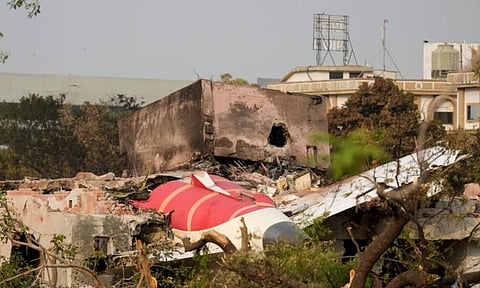 Visual from the site of plane crash in Ahmedabad (Photo: PTI)