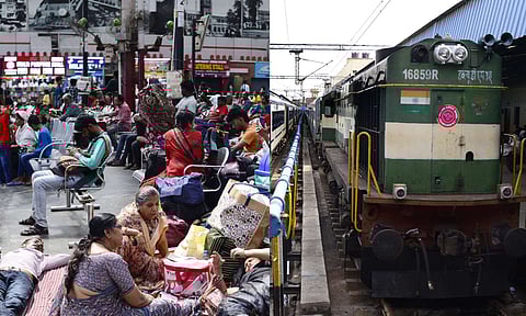 Hundreds of passengers stranded at the Central station on Sunday after many trains were cancelled due to extensive damages to the tracks and cables (Photo: Hemanathan M) 