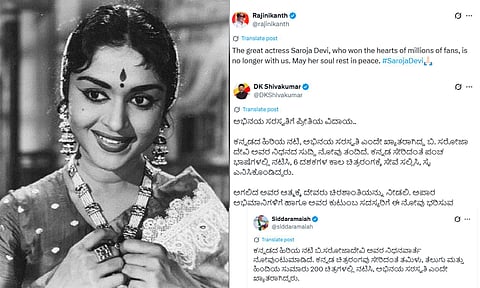 Saroja Devi (Screengrab of tweets)