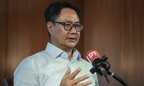 Union Minister of Parliamentary Affairs and Minority Affairs Kiren Rijiju during an interview with PTI, in New Delhi, Friday, July 18, 2025 (PTI) 