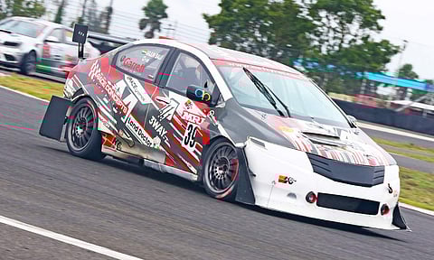 Arjun Balu en route to winning the ITC race 