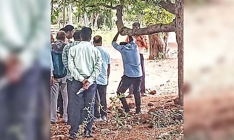  Naveen Kumar, brother of Ajith Kumar, demonstrates the crime scene near Thavalaikulam Kanmoi