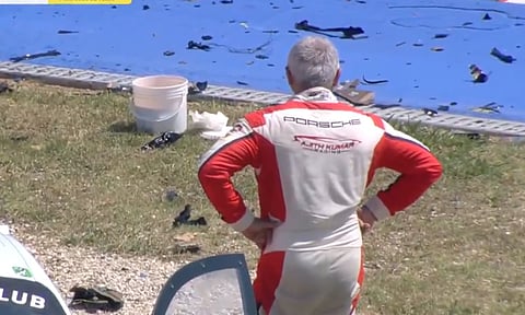 Ajith Kumar crashes during GT4 European Series race