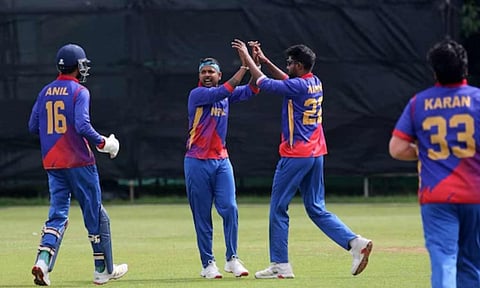 Nepal's men's cricket team (X) 