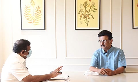  Tamil Nadu Finance Minister Thangam Thennarasu with CM Stalin (Image/X) 