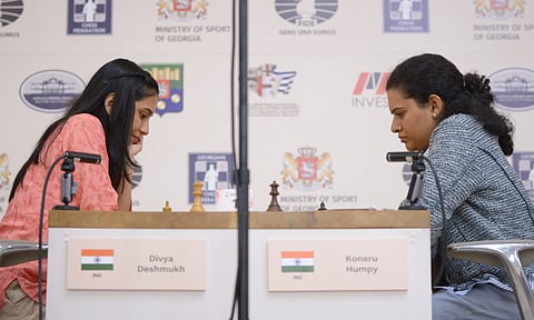 Divya Deshmukh beats Humpy in Women's World Cup final (Photo/X@FIDE_chess)