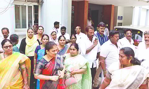 DMK members including deputy mayor and zonal chairperson along with Congress representatives stage walkout on Thursday