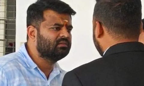 Former MP and suspended JD(S) leader Prajwal Revanna at court premises, in Bengaluru, Friday, Aug. 1, 2025. Revanna was on Friday convicted by a Special Court in one of the four sexual abuse and rape cases registered against him (PTI) 