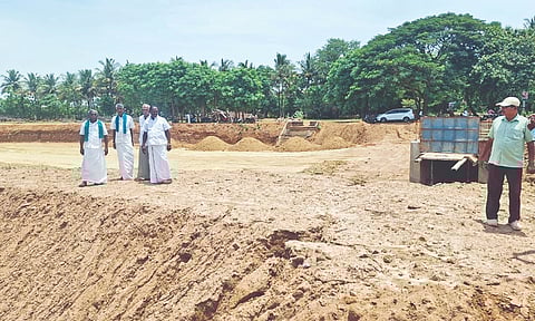View of Vathi Kulam through which the ring road is planned
