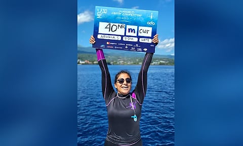  Archana Sankara Narayanan celebrates after her win