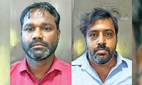 Saravanan of Chintadripet and Janakiraman of Saidapet, who were arrested by the police