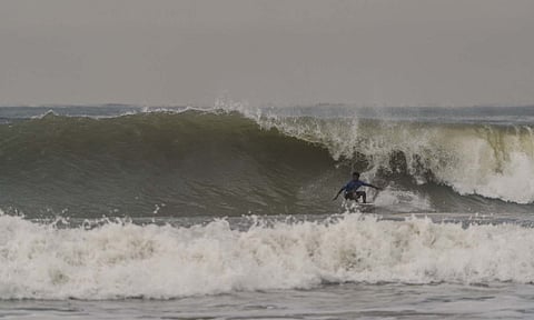Kishore Kumar in action at the Asian Surfing Championships