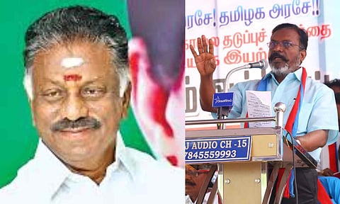 Expelled AIADMK leader O Panneerselvam; VCK leader Thol Thirumavalavan (X) 