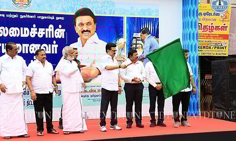Chief Minister MK Stalin on Tuesday launched the ‘Chief Minister’s Thayumanavar’ scheme, aimed at delivering ration items directly to the homes 