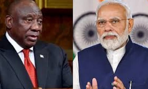 South African President Cyril Ramaphosa has welcomed Prime Minister Narendra Modi