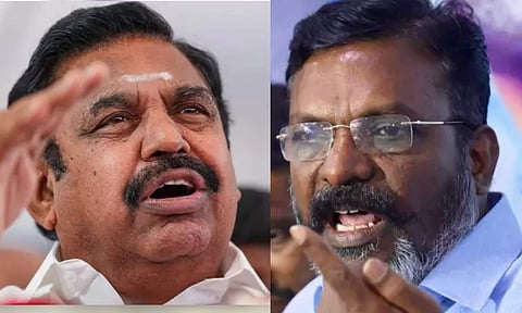 AIADMK general secretary Edappadi Palaniswami; VCK chief Thol Thirumavalavan 