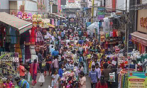 Shoppers throng Ranganathan street 