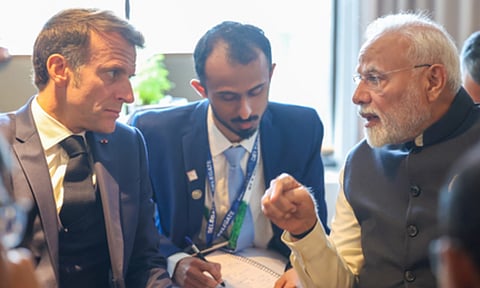 PM Modi, French President Macron discuss peaceful resolution of conflicts (IANS)