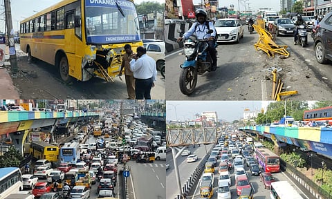 College bus accident on Pallavaram flyover