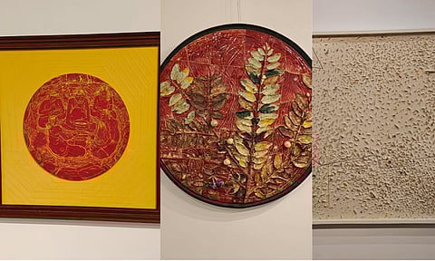 L to R: Prithviraj’s work, Work by Portarasan Subban, Artwork by Ganesh Selvaraj