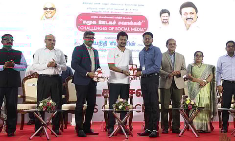 Deputy CM during valedictory function of a workshop for NSS volunteers in Chennai on Wednesday